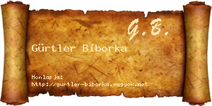 Gürtler Bíborka névjegykártya